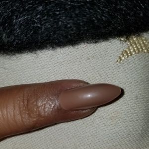 Taupe color stiletto full nails